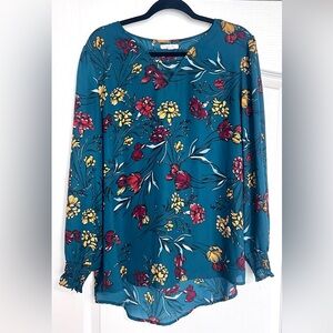 Maurice’s Floral Teal Women's Top XL